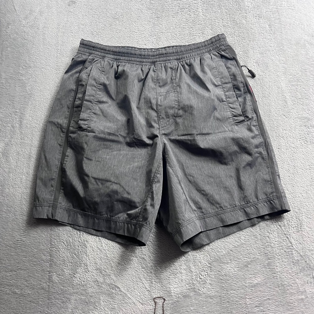 Lululemon Mens Heathered Gray Pace Breaker Shorts Linerless Elastic Waist 7in